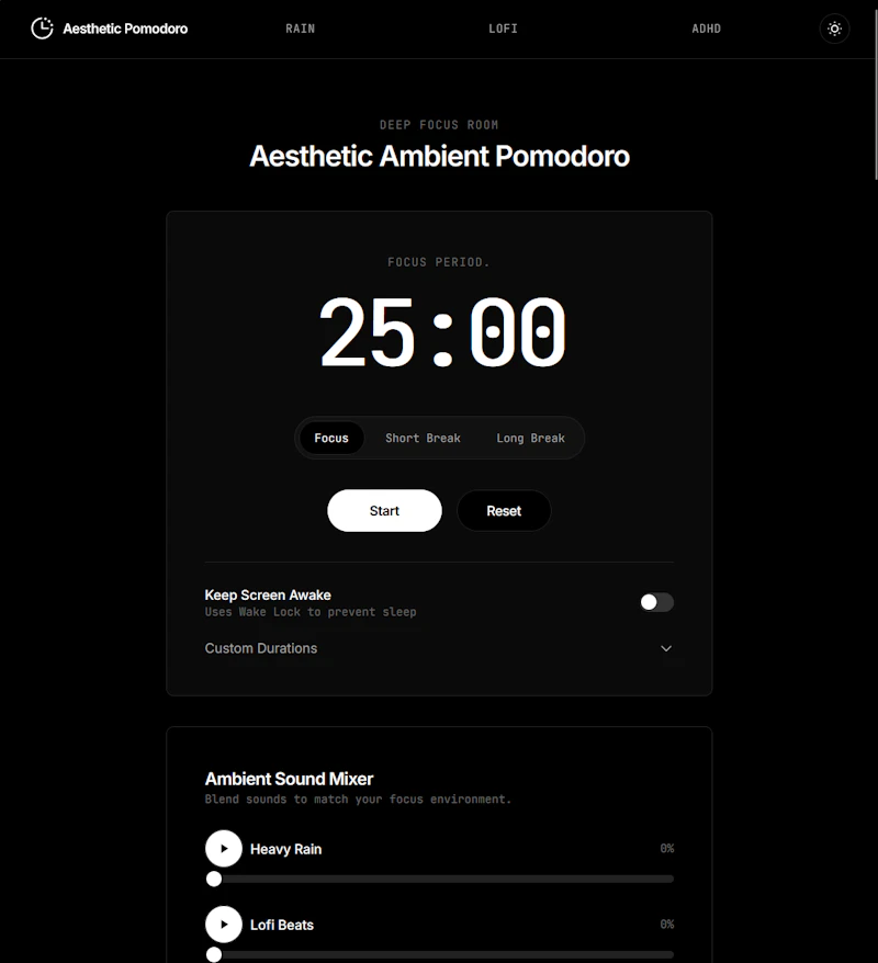 Aesthetic Pomodoro screenshot 2