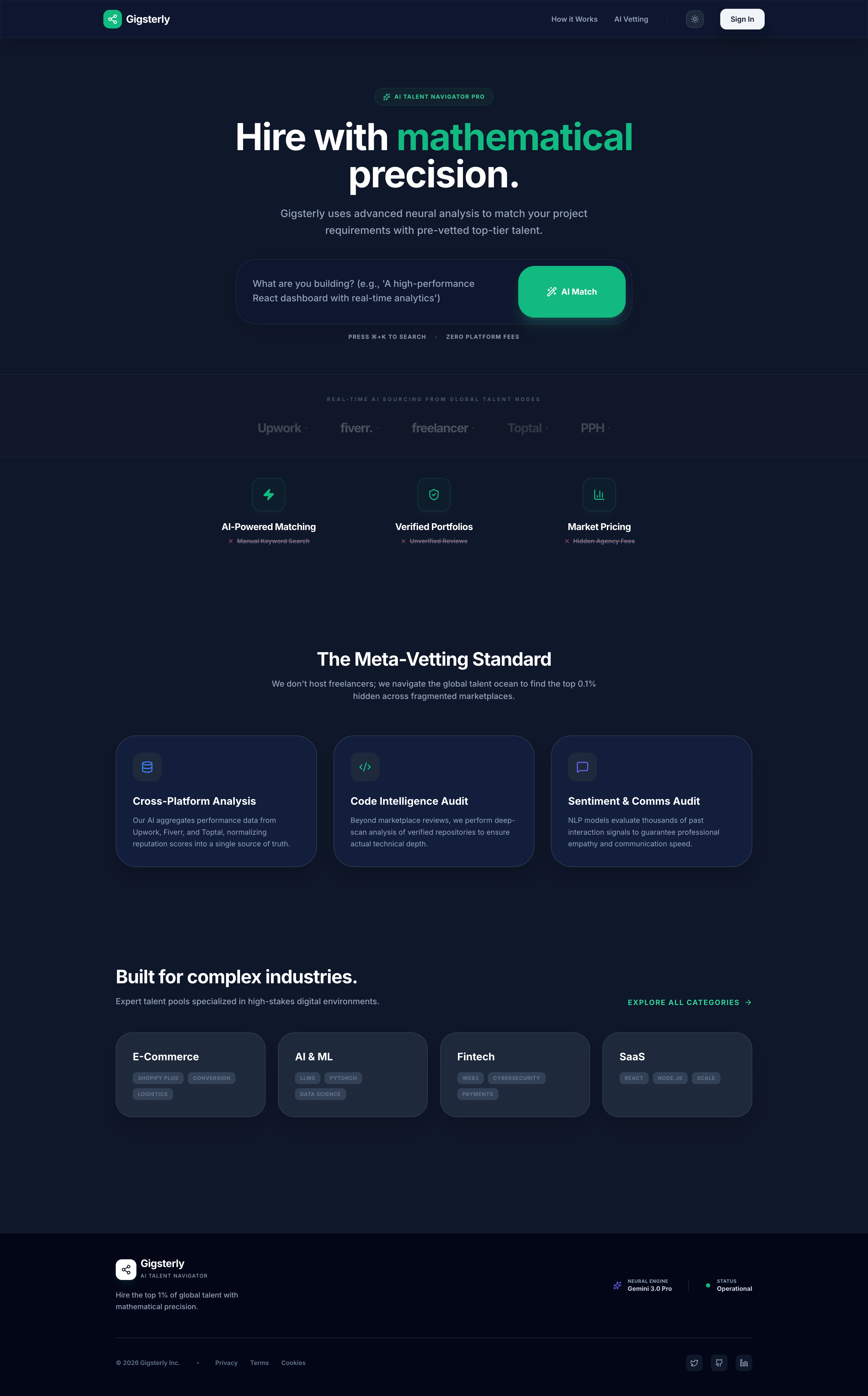 Gigsterly - Main product screenshot demonstrating key features and user interface