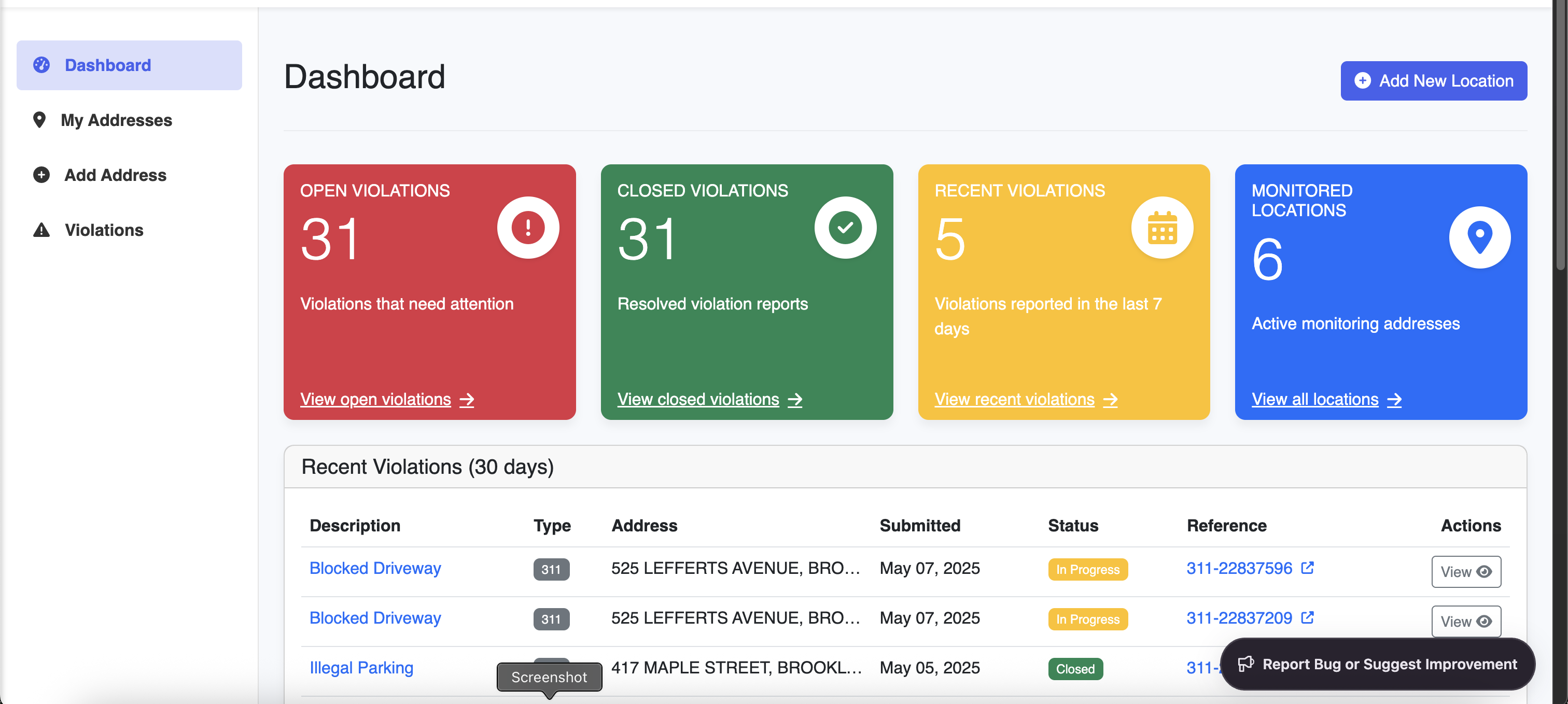 Real-Time NYC Building Violation gallery image