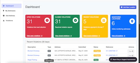 Real-Time NYC Building Violation gallery image