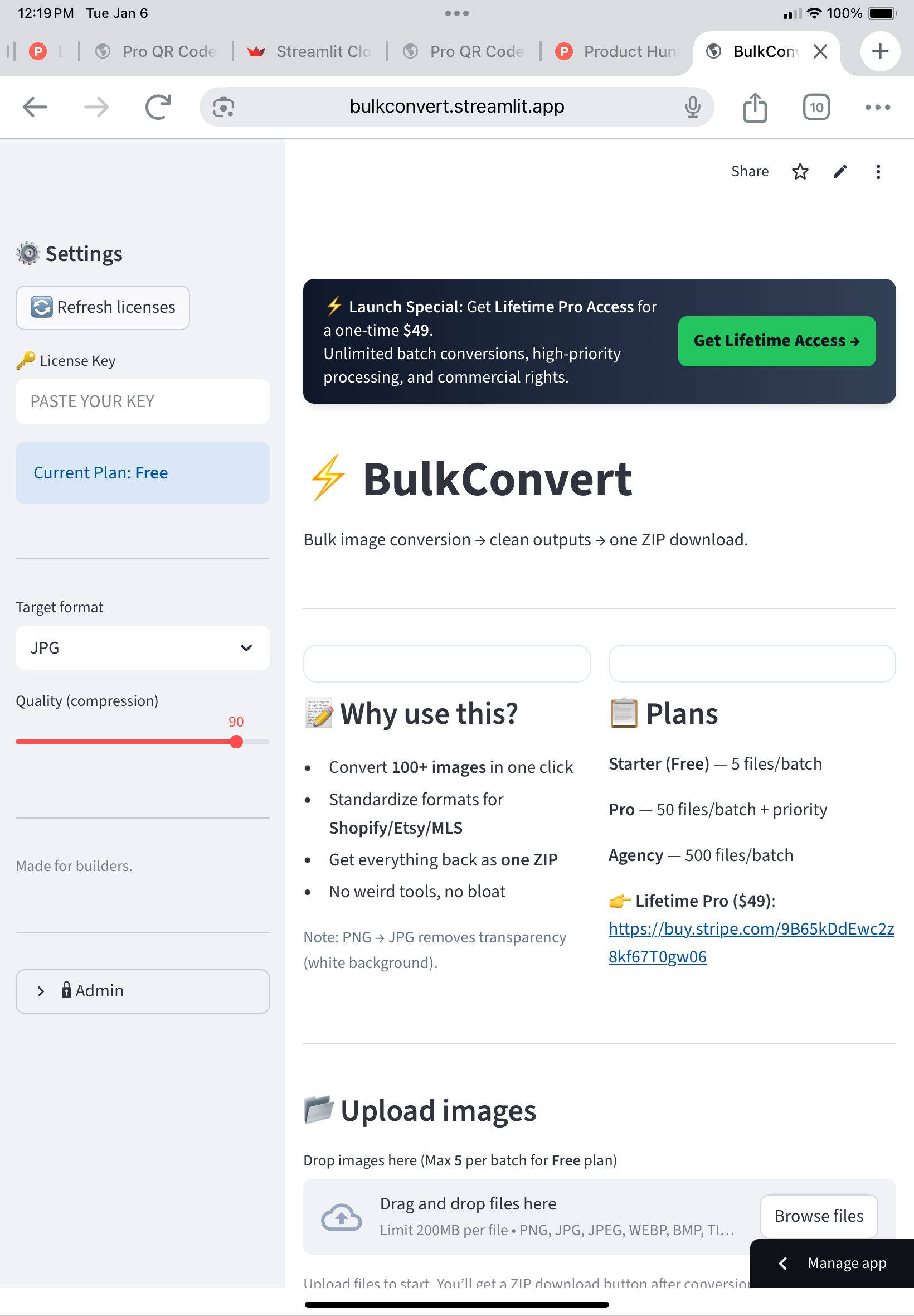 BulkConvert  - Main product screenshot demonstrating key features and user interface