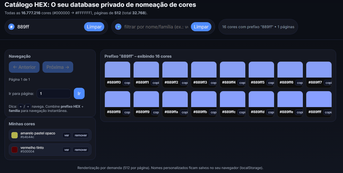Média Catalogue HEX CORE (16,7 m de cœurs) - Recherchez des hexistes, des couleurs de nom, créez votre propre catalogue 2