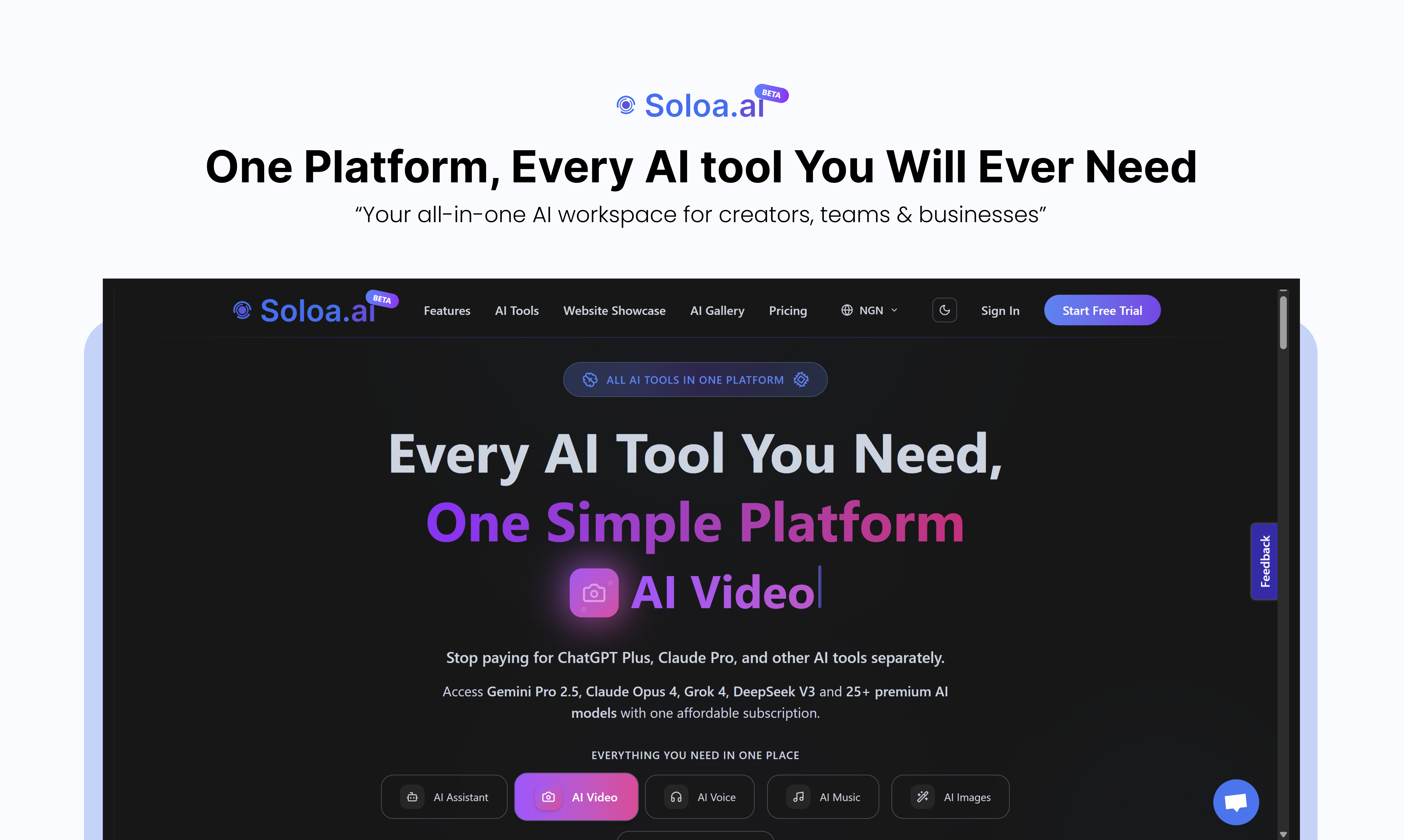 Soloa: All-in-One AI Studio (25+ Tools) screenshot 2 Soloa: All-in-One AI Studio (25+ Tools) screenshot 2