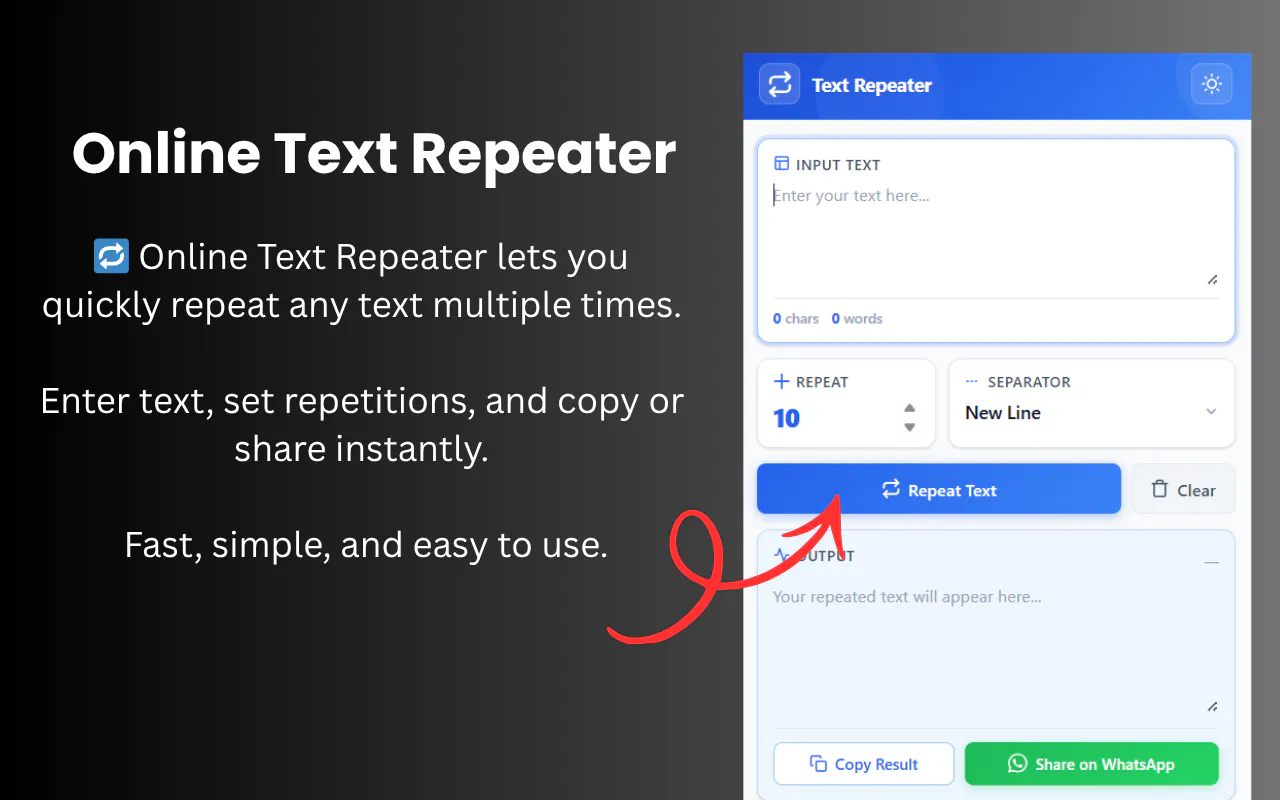 Online Text Repeater のプロダクトバナー