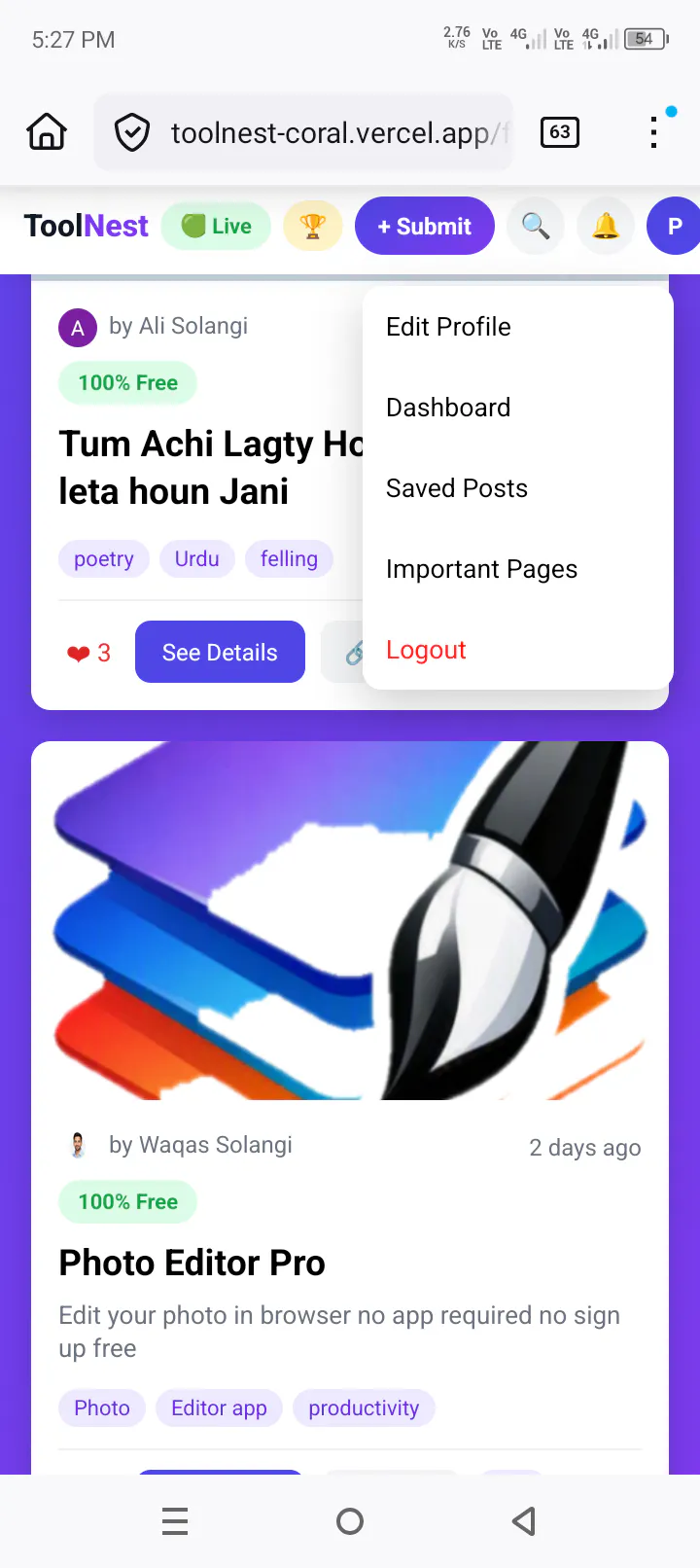 ToolNest New Platform Like Product hunt gallery image