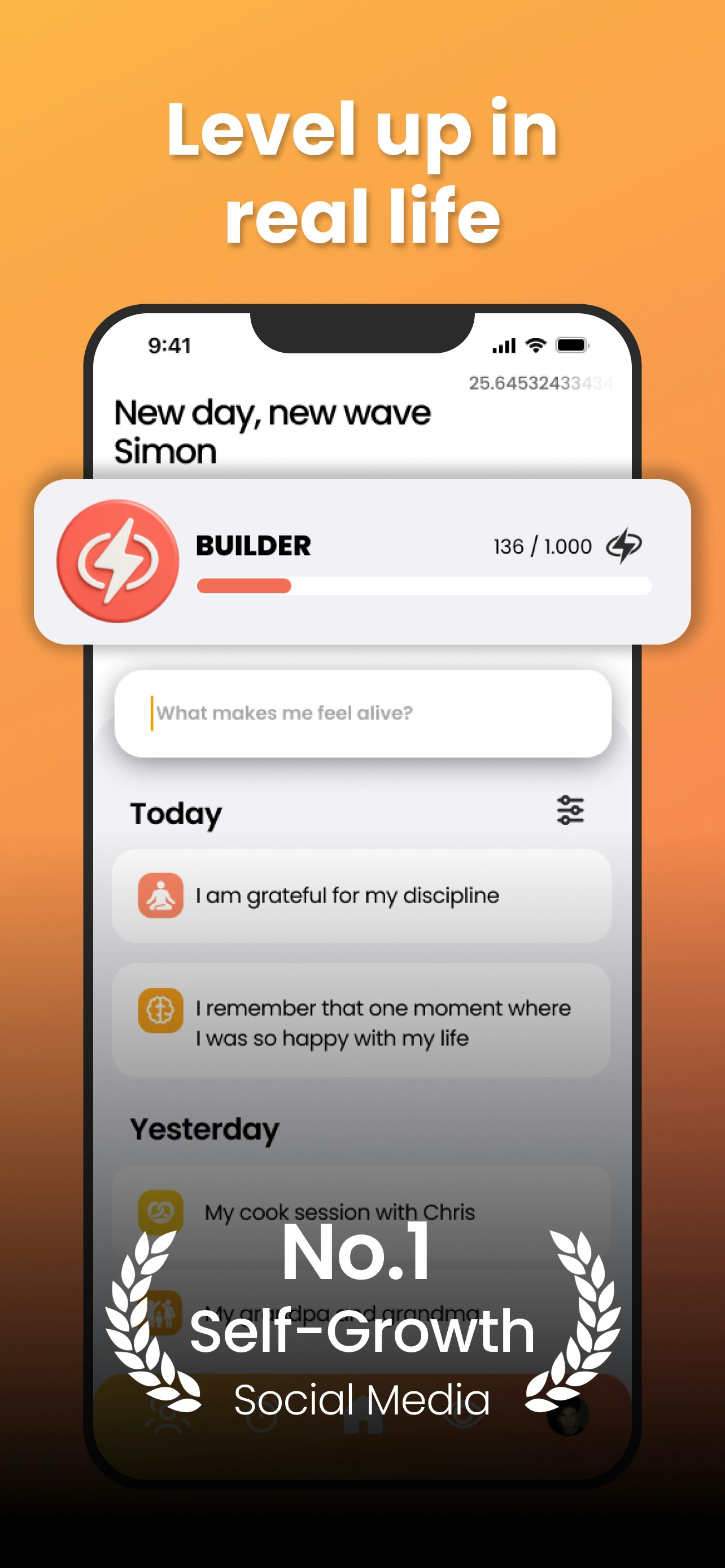 Gamified Social App for Personal Growth - Screenshot 3 preview