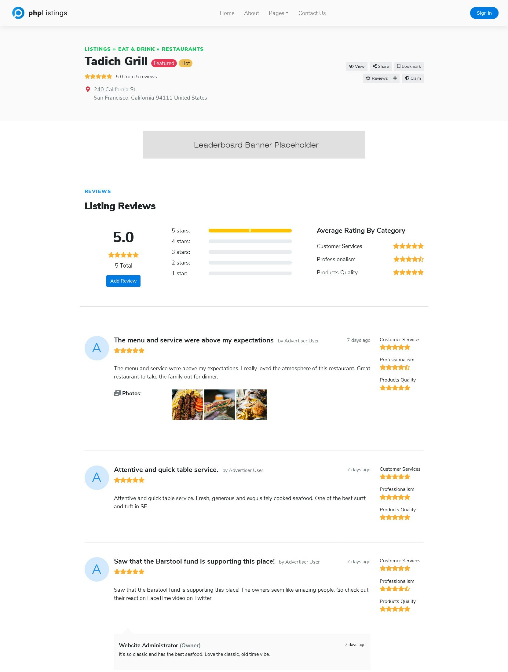 phpListings Business Directory Software gallery image