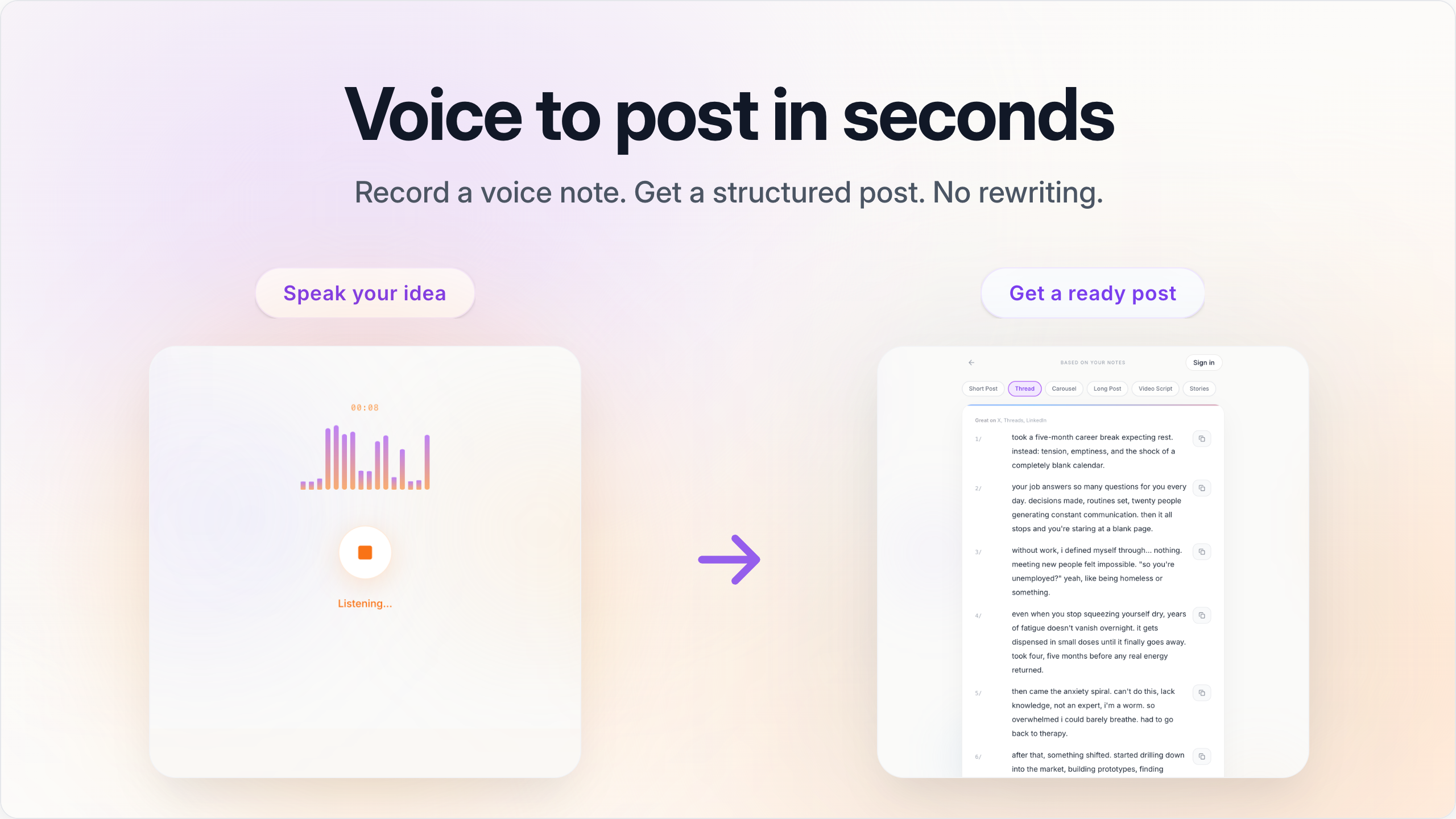 Voice to Post gallery image