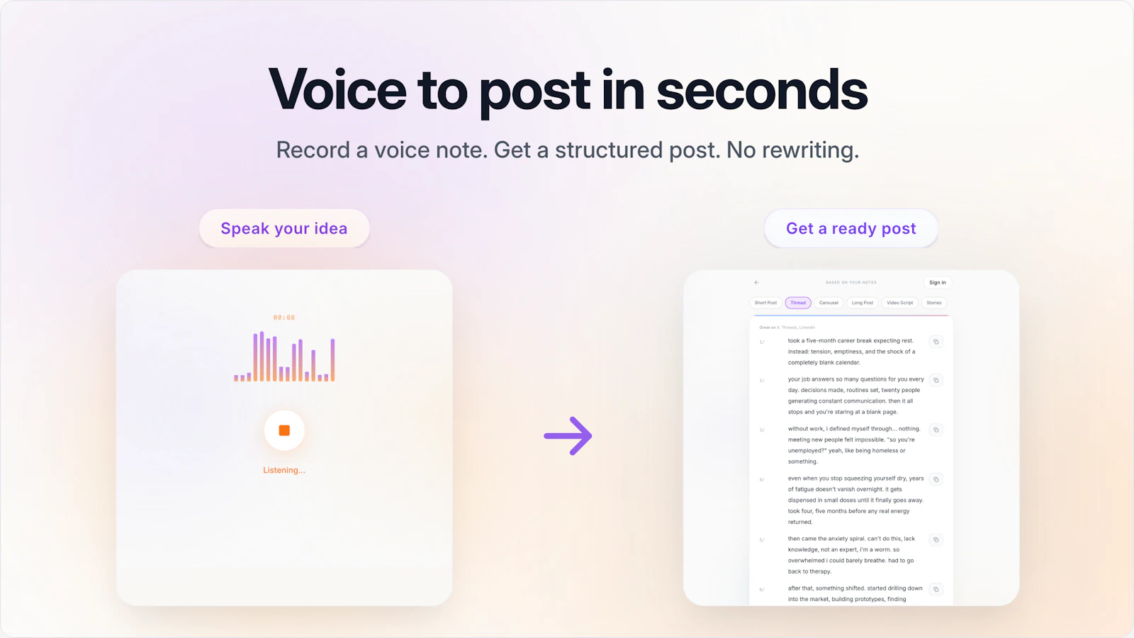 Voice to Post screenshot 3