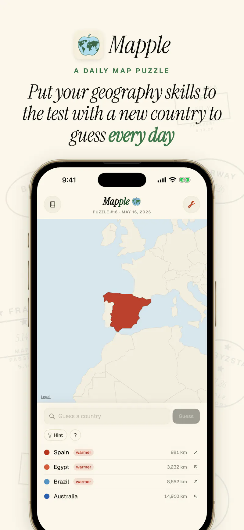 Mapple - A Daily Map Puzzle screenshot 2