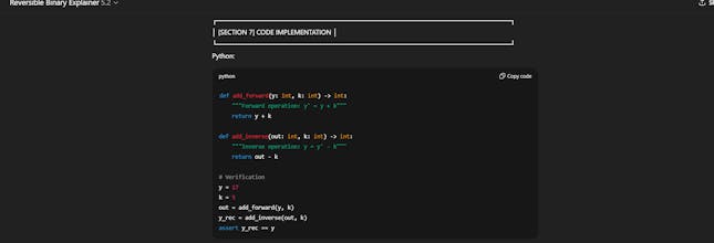 Reversible Binary Explainer gallery image