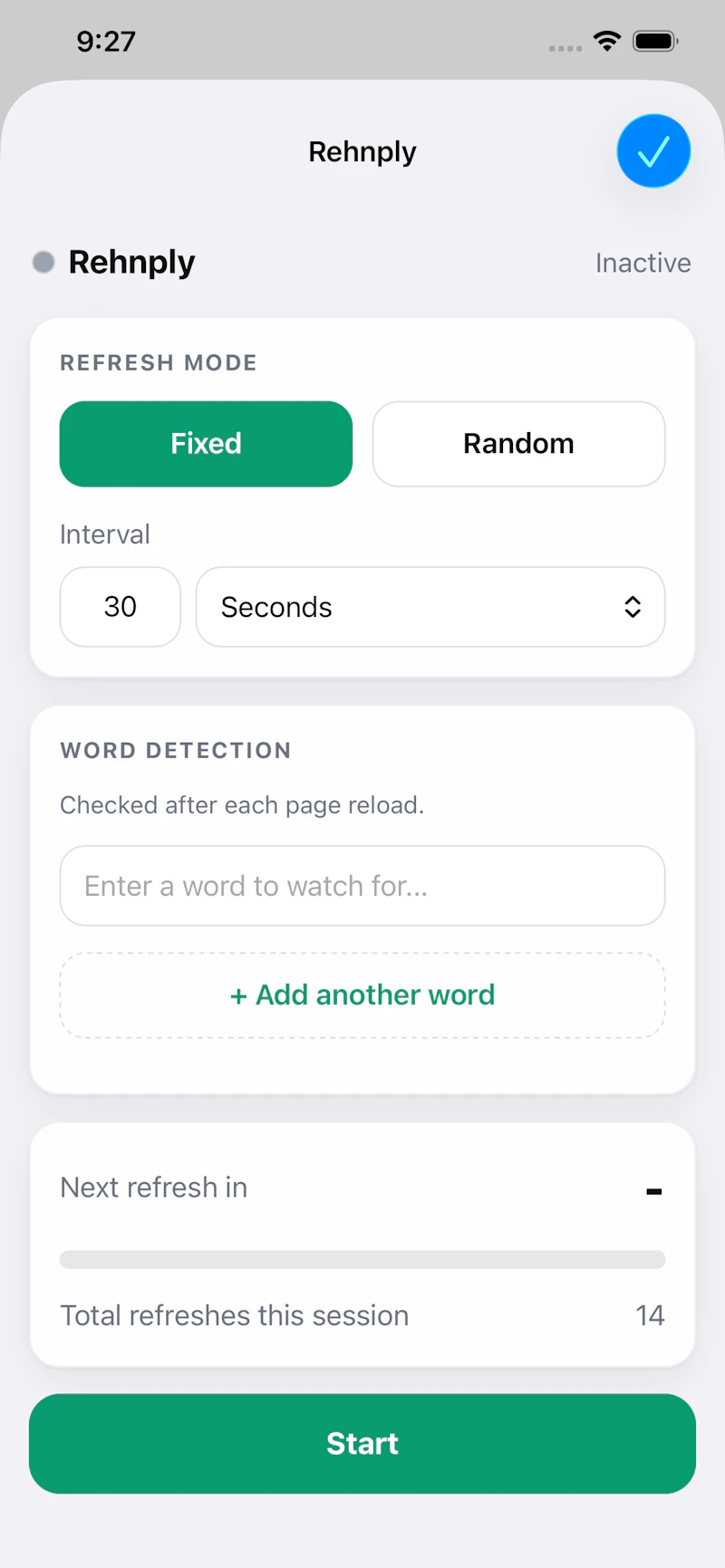 Rehnply Auto Refresh Timer screenshot 1