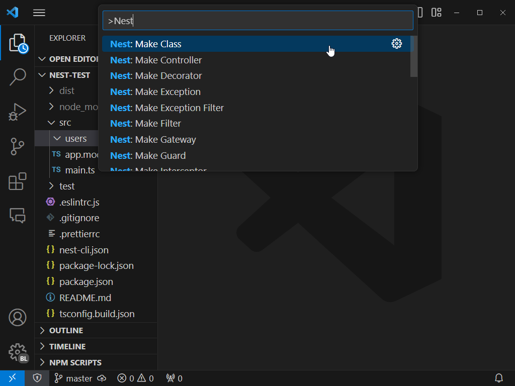 Nestjs -bestandsgenerator voor VScode - Streamline nestjs: klik, genereer, verheven! media 2
