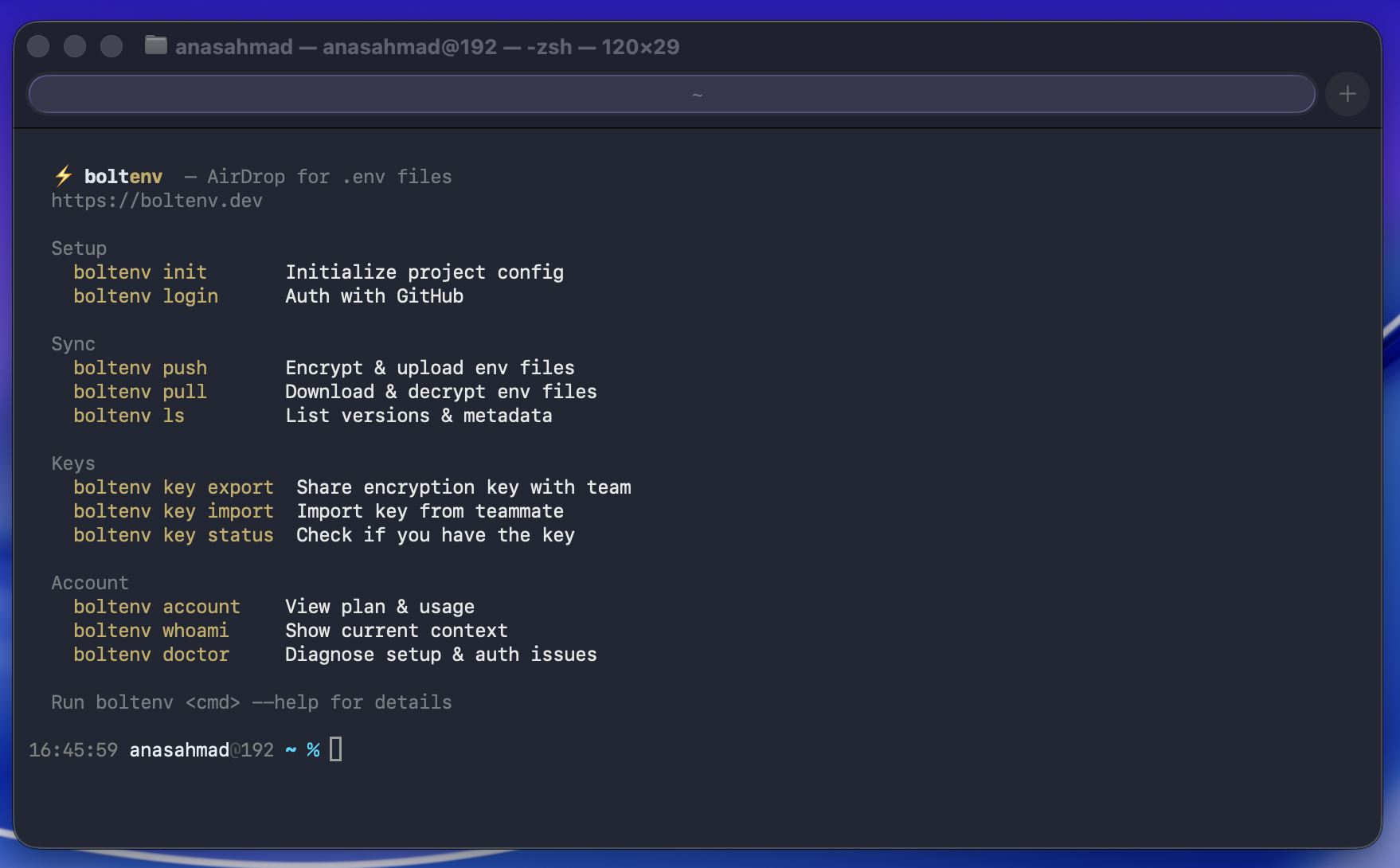 boltenv - Manage env's with 2 Commands gallery image