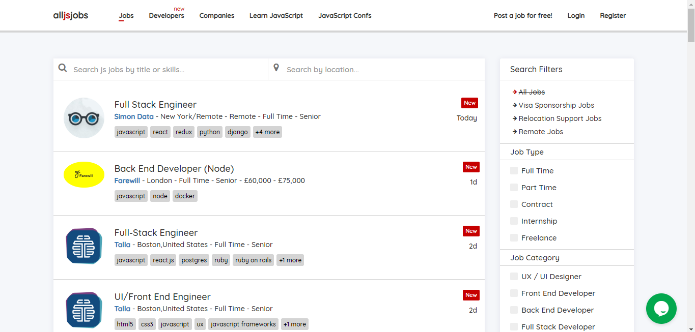 All JavaScript Jobs gallery image