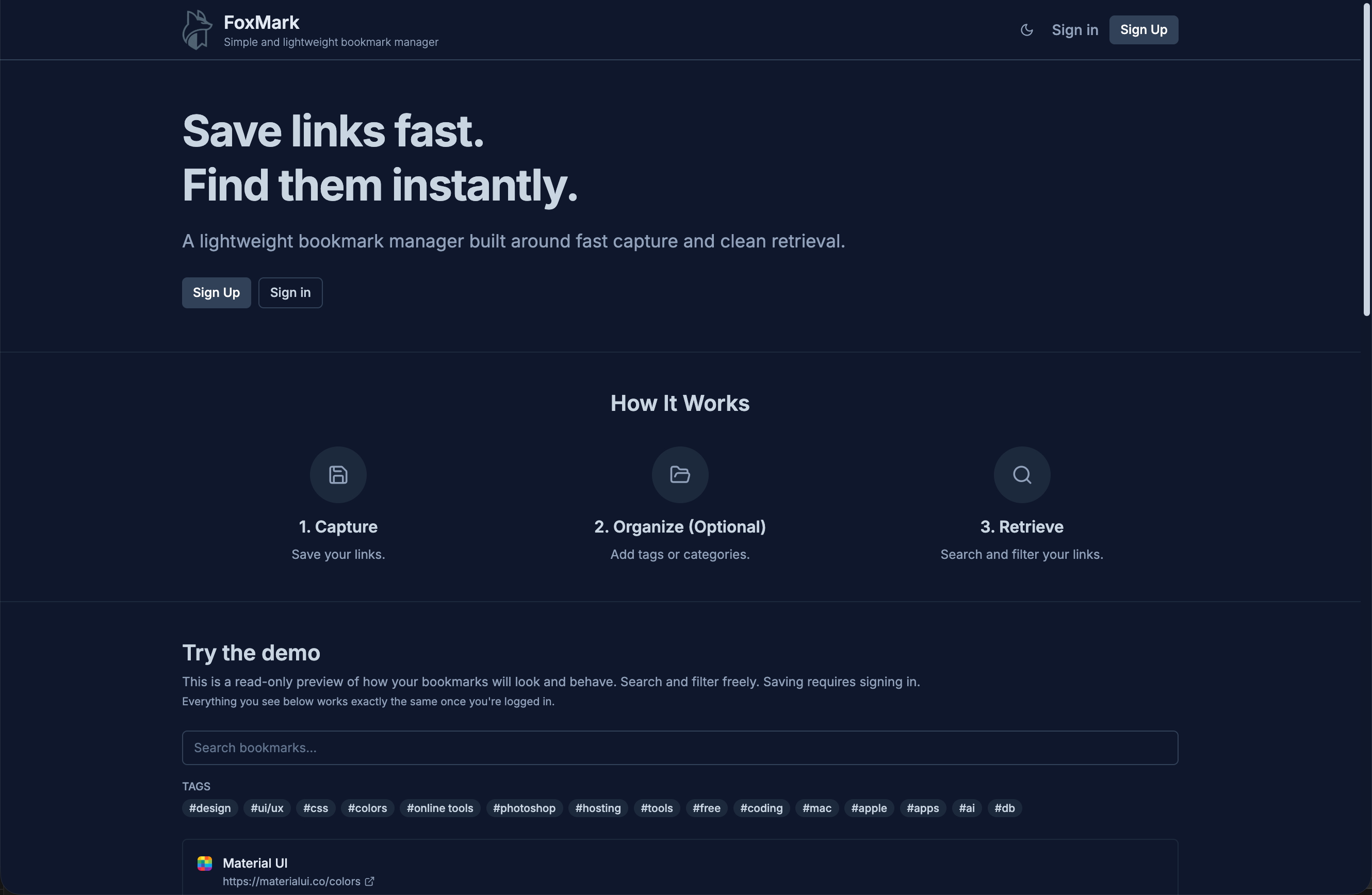 FoxMark - Main product screenshot demonstrating key features and user interface