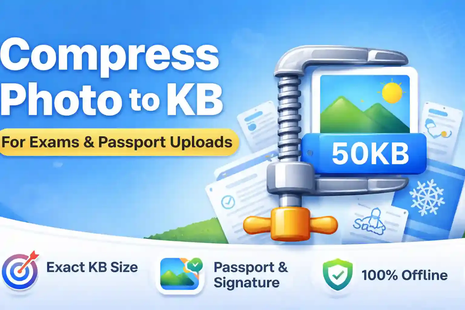Compress Photos to KB 제품 배너