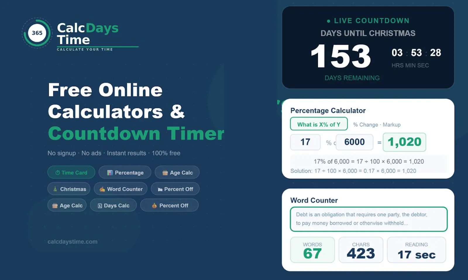 calcdaystime.com screenshot 1