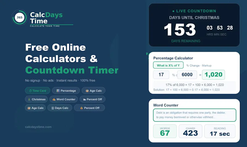 calcdaystime.com screenshot 1