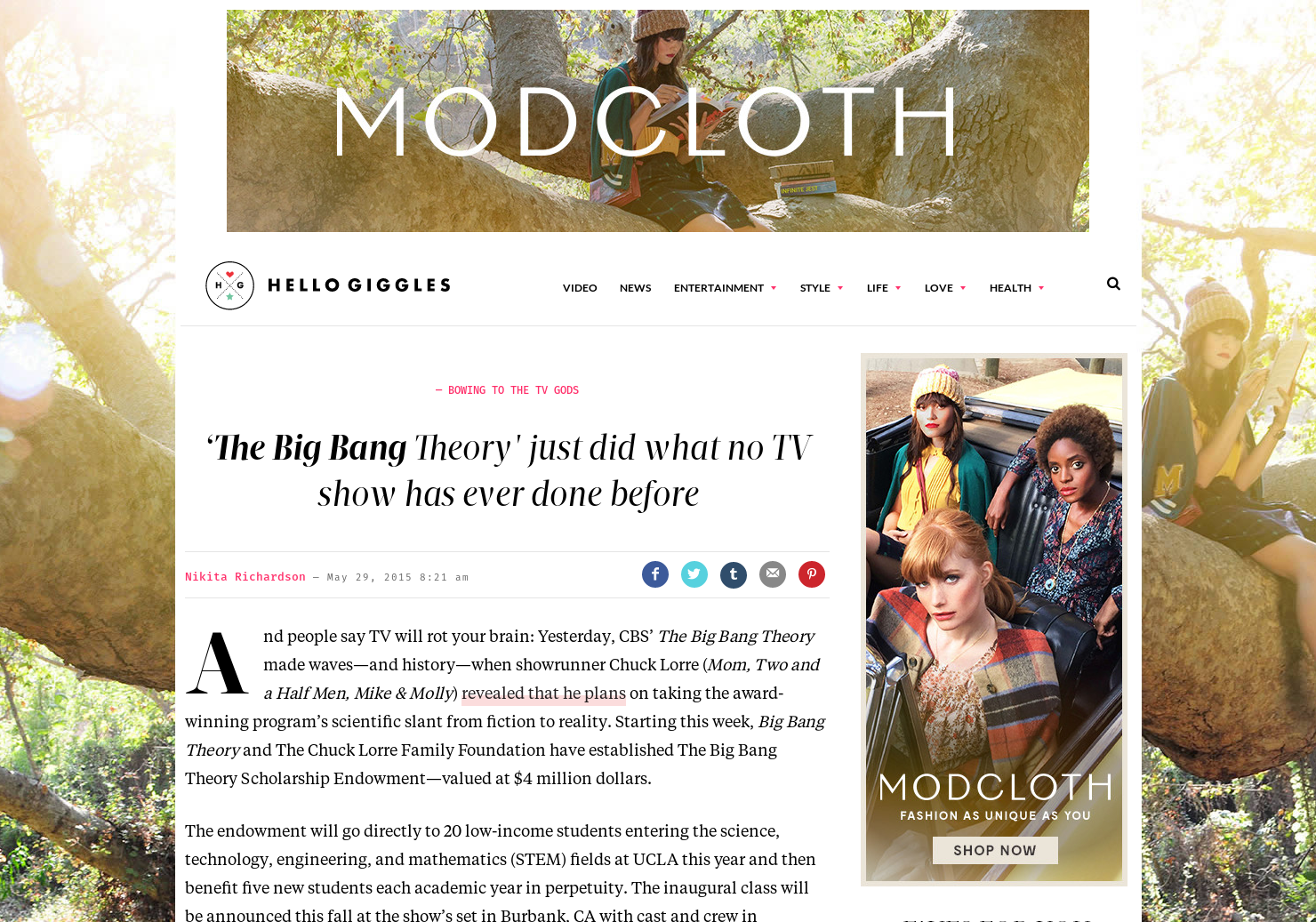 The Big Bang Theory Scholarship