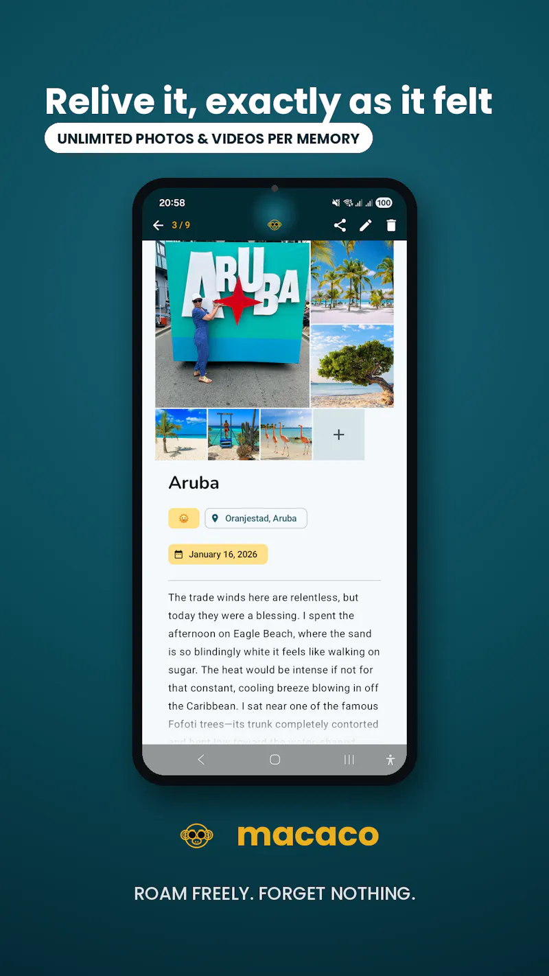 Macaco: Minimalist Trip Diary screenshot 4