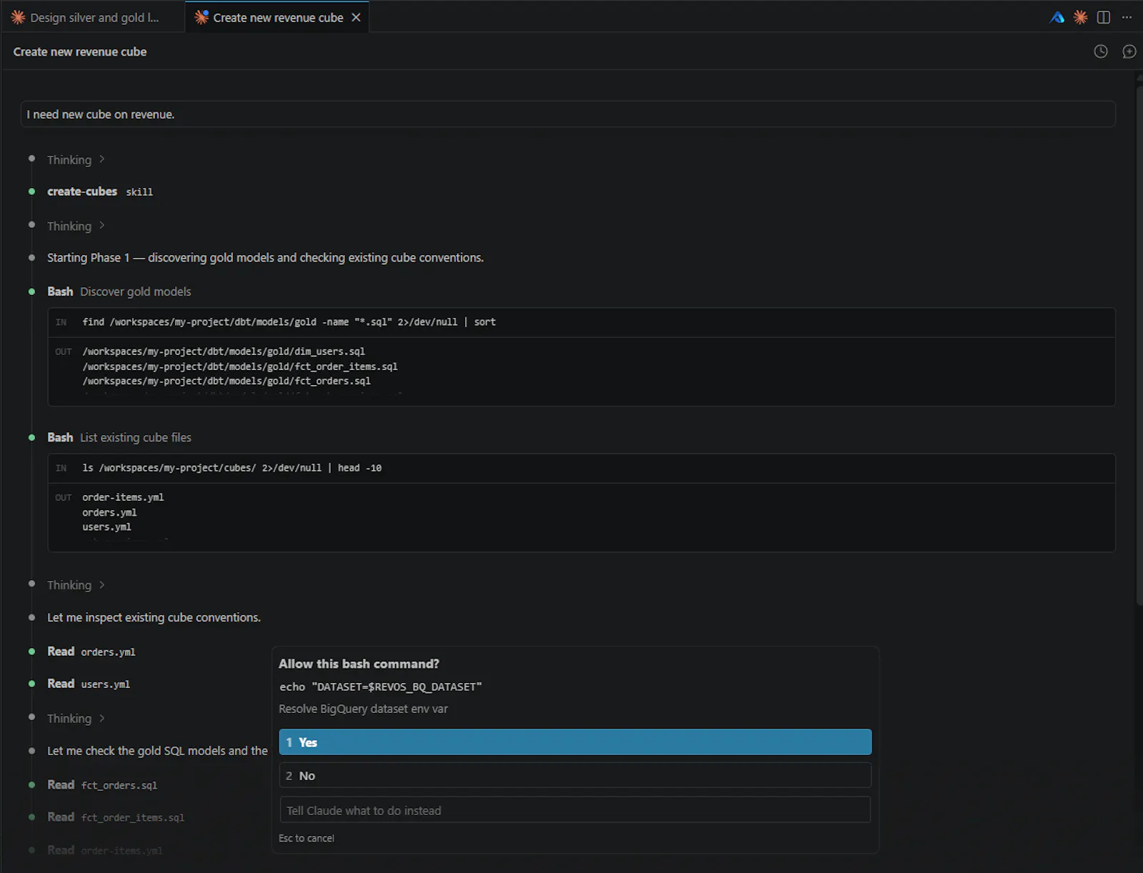 RevOS Data Engineering Agent screenshot 2