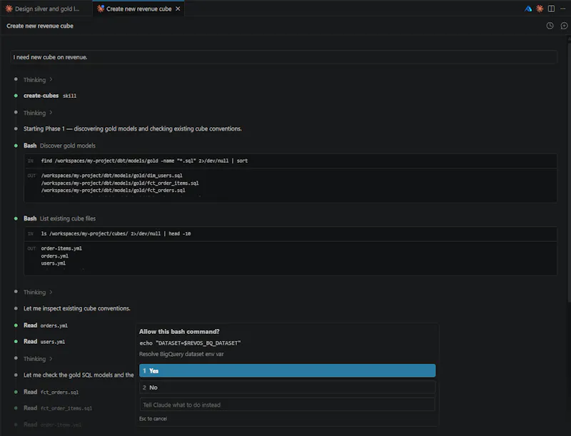 RevOS Data Engineering Agent screenshot 2