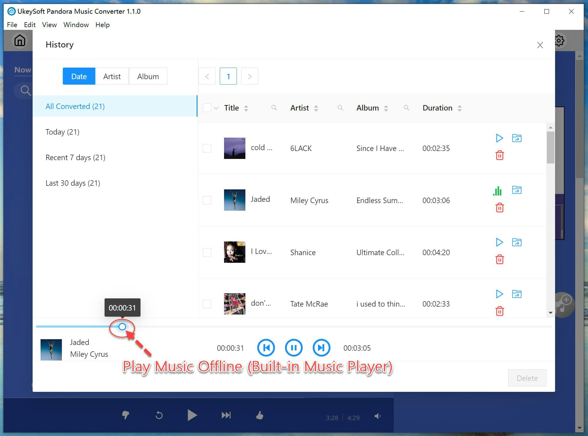 Média Convertisseur de musique Ukeysoft Pandora - Meilleur outil pour convertir la musique pandora en mp3 7