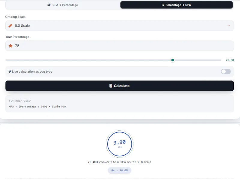 GPA to Percentage Converter screenshot 5