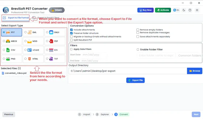 BreviSoft Outlook PST Converter Tool screenshot 3