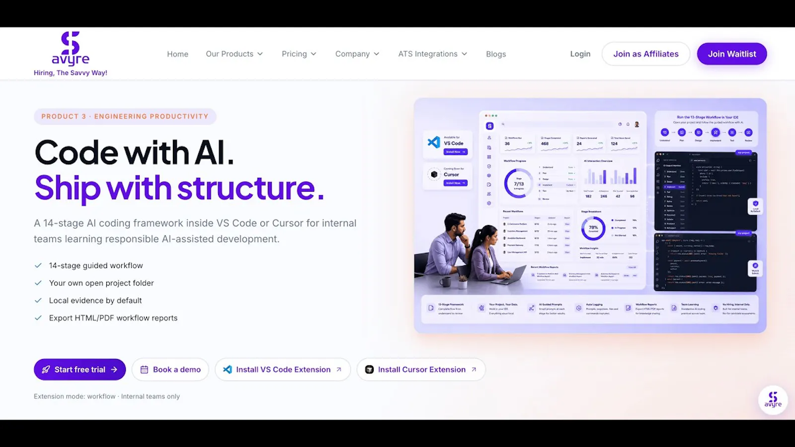 Savyre AI Coding Workflow screenshot 1 (video preview)