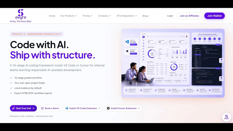 Savyre AI Coding Workflow screenshot 1 (video preview)