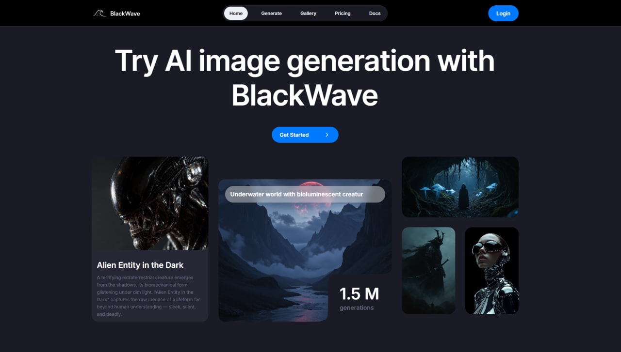 Blackwave Studio - AI Generación de imágenes y plataforma API media 1