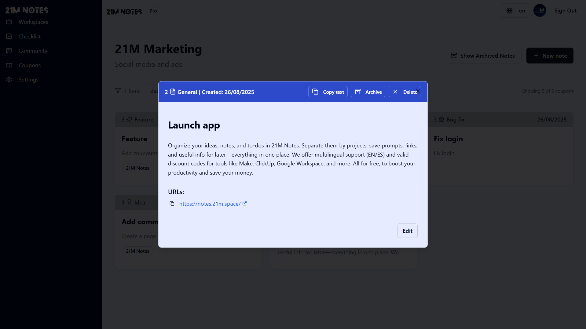 21M Notes gallery image