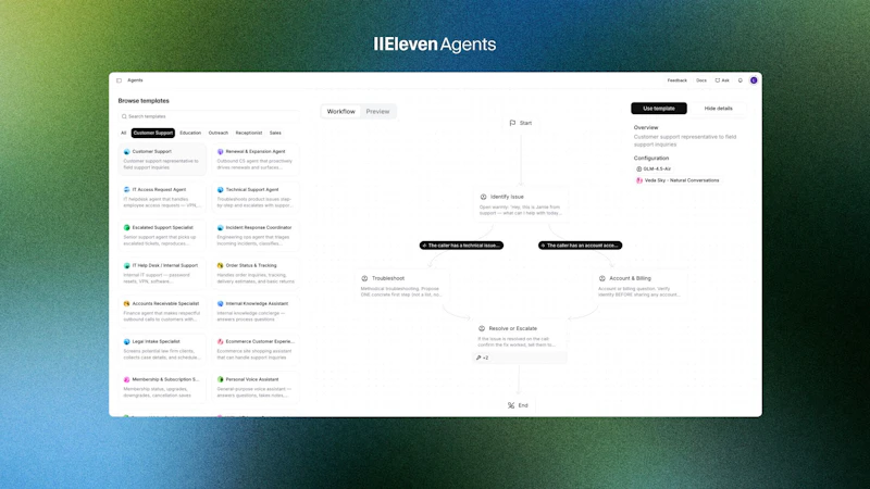 ElevenLabs Agent Templates screenshot 5