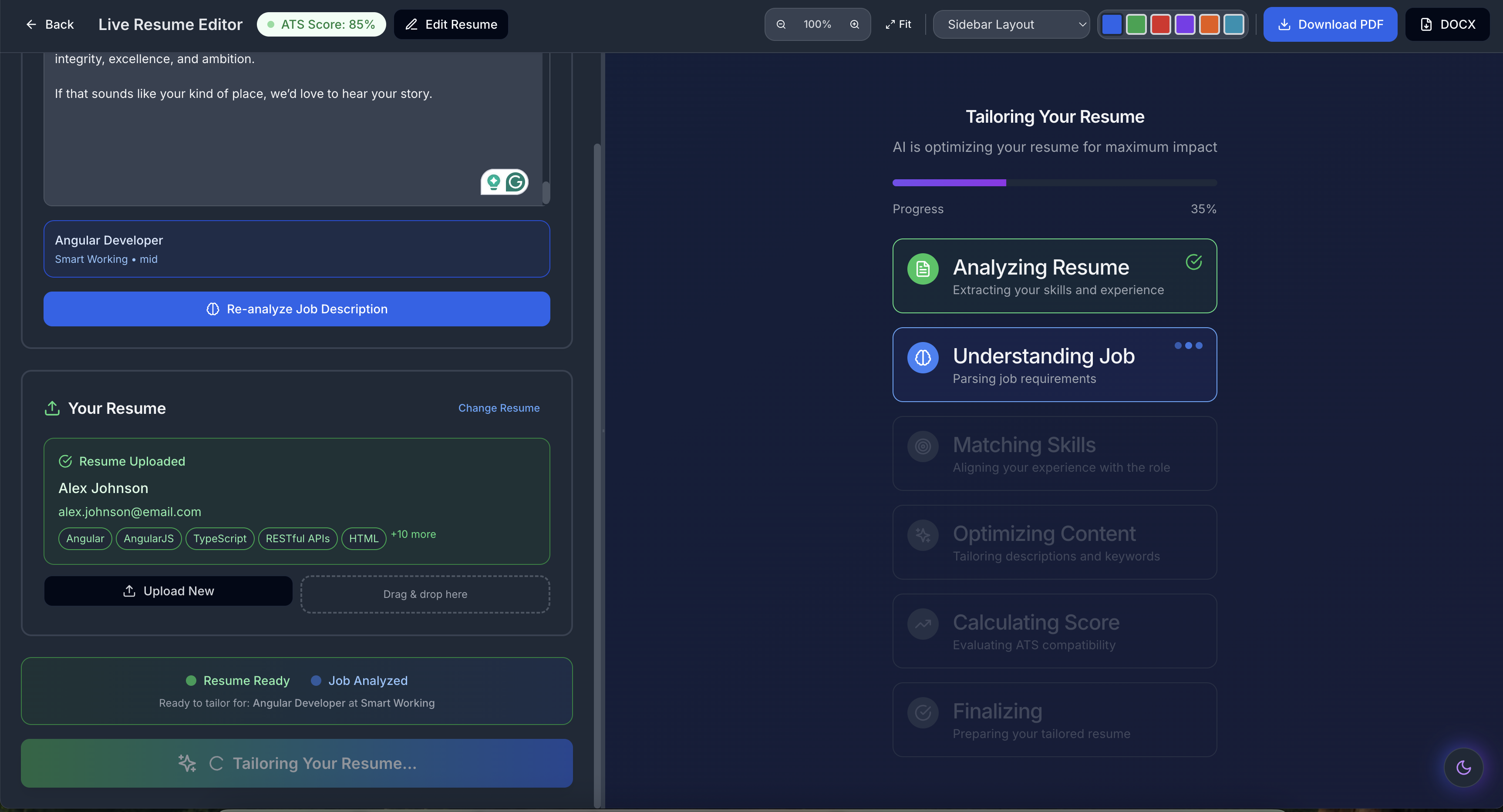 AI-tailored resumes for every job - AI-tailored resumes that land jobs media 6