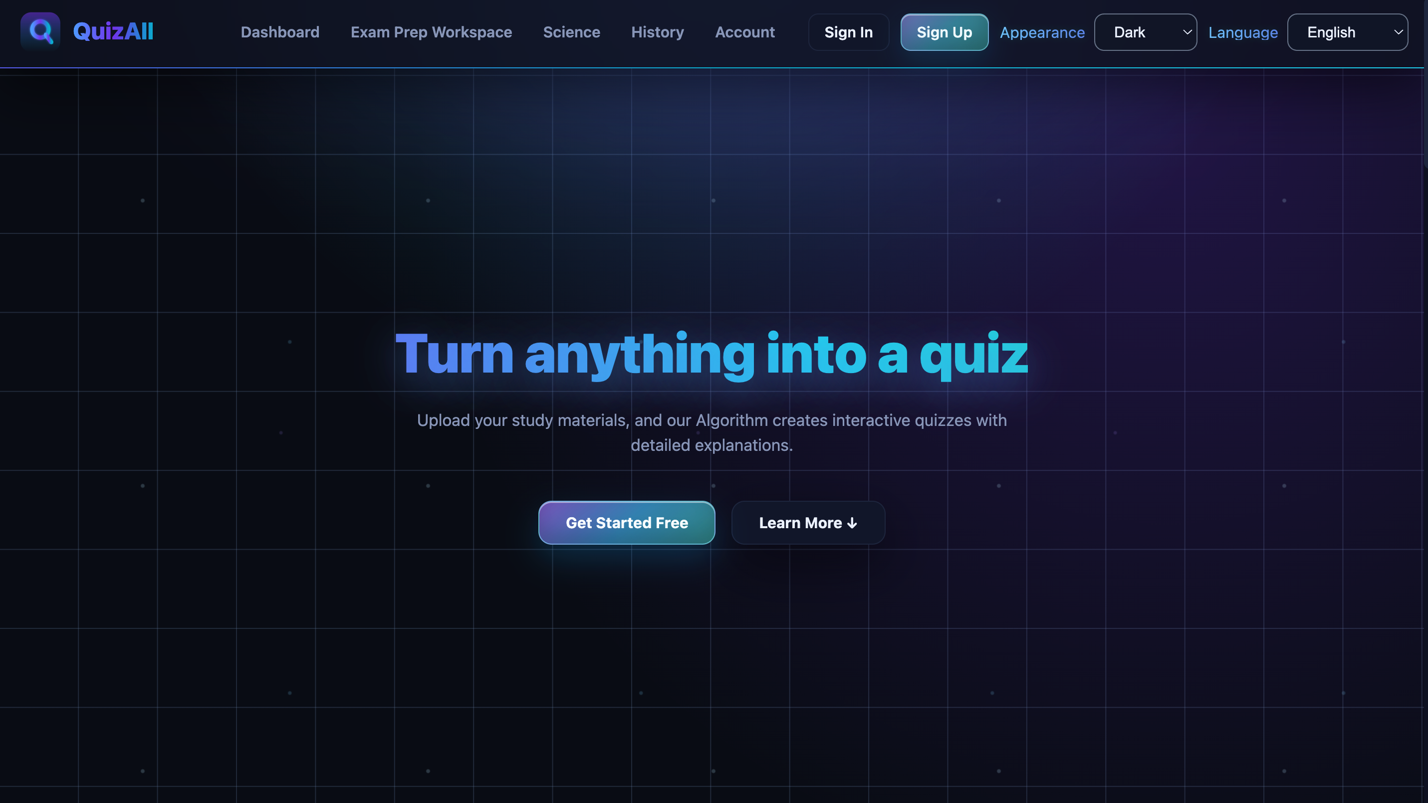 QuizAll — Turn anything into a quiz gallery image