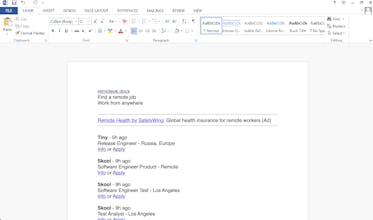 Remote Jobs in MS Word gallery image