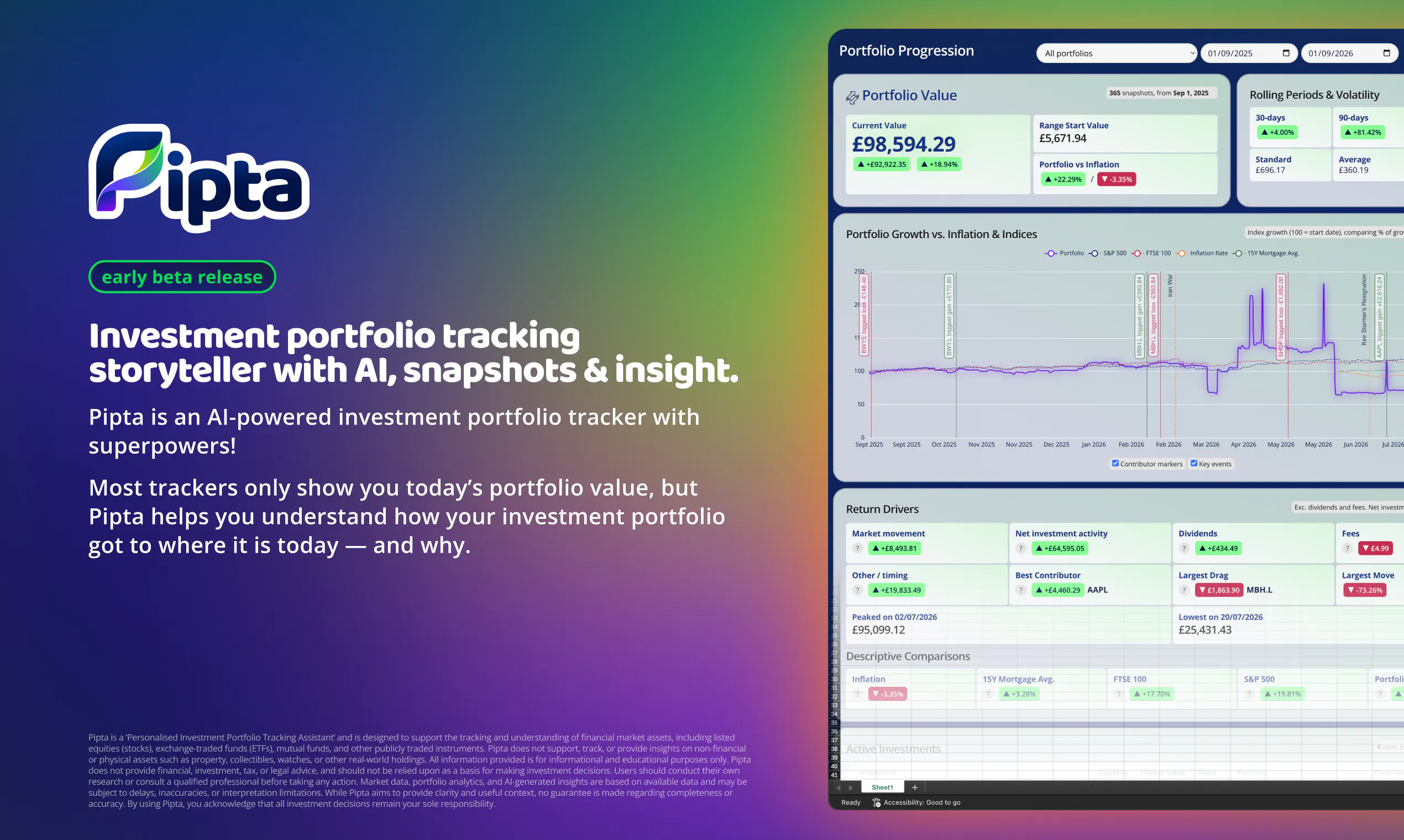 Pipta, an AI-powered Portfolio Tracker gallery image
