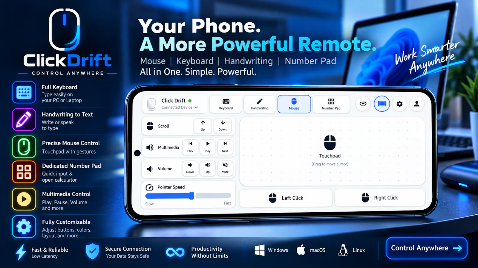 ClickDrift - Bluetooth Mouse & Keyboard screenshot 7