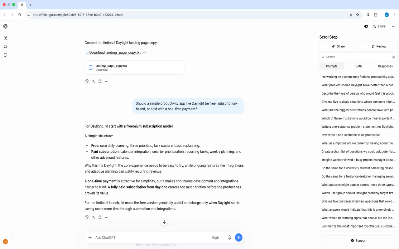 ScrollStop: Navigate Long ChatGPT Chats gallery image