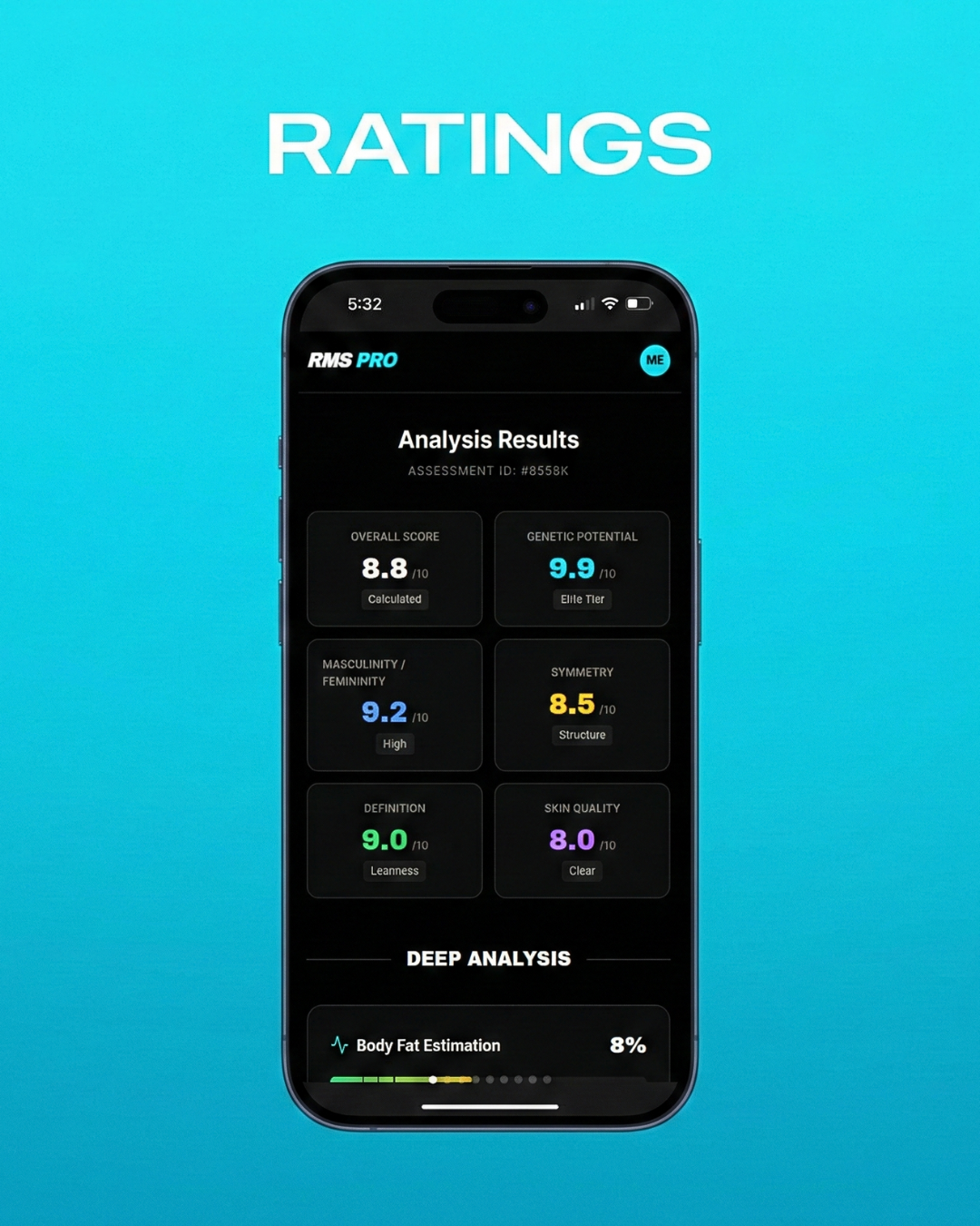 Rate My Shape - Main product screenshot demonstrating key features and user interface