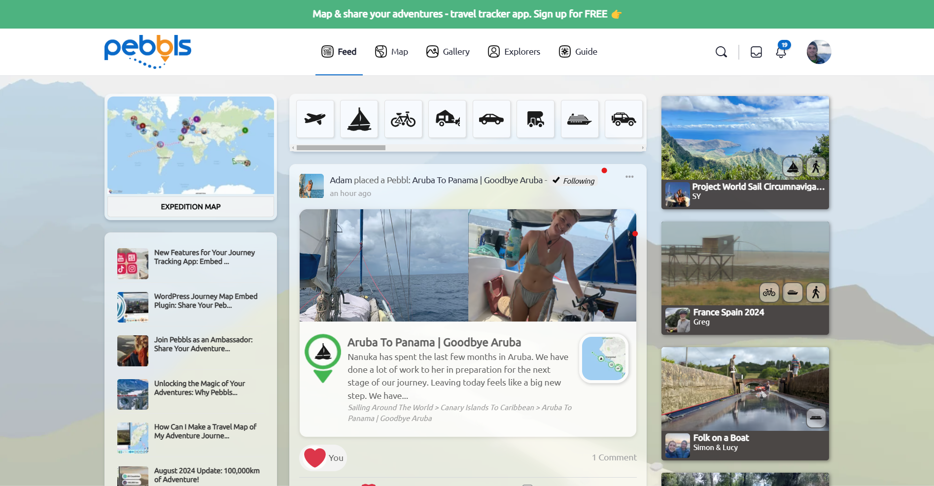 Media Pebbls Adventure Journey Tracker - Bản đồ và Chia sẻ Cuộc phiêu lưu của bạn - Ứng dụng Trình theo dõi Du lịch Ultimate 4
