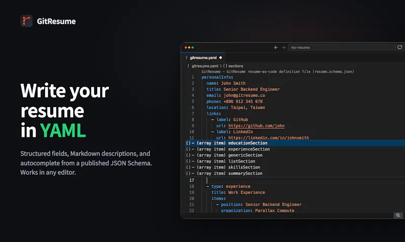 GitResume: Resume as Code screenshot 4