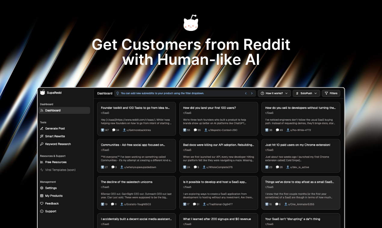 Média SupaRedd - Get Customers from Reddit with Human-like AI 2