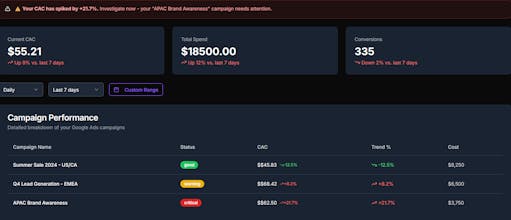 CAC Alert - Real Time CAC Spike Alert gallery image