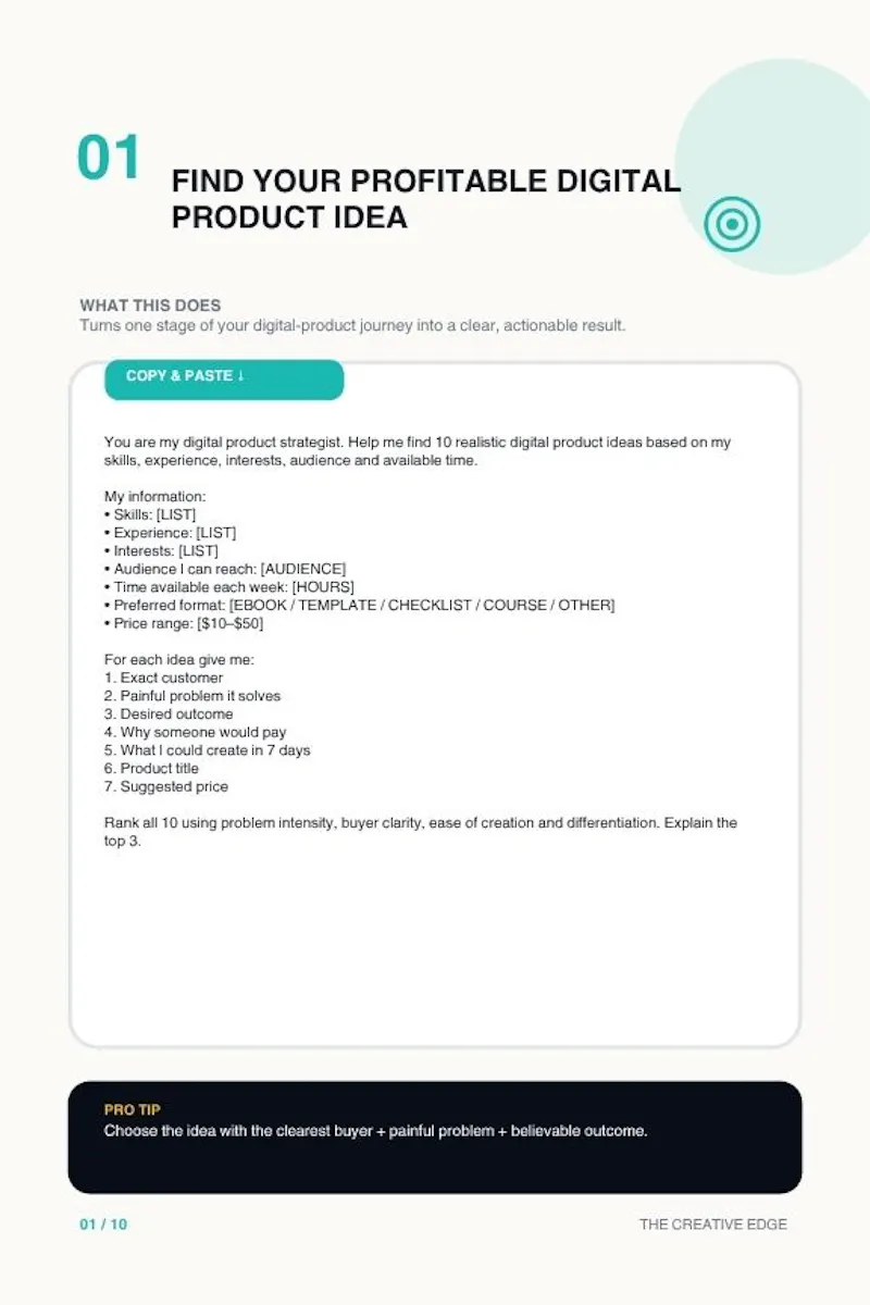 The digital product prompt book screenshot 2