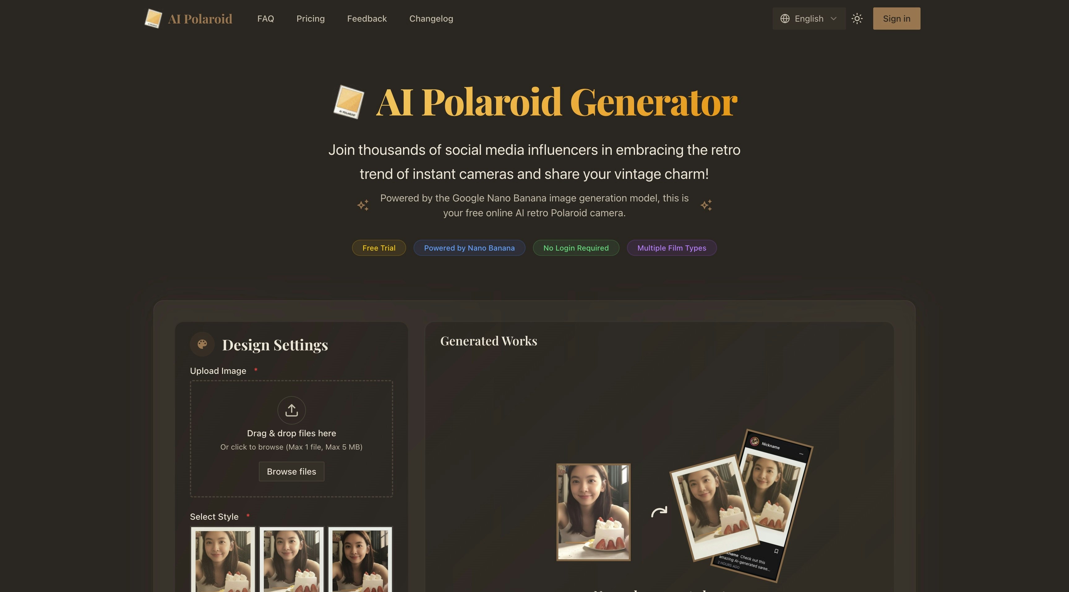 AI Polaroid gallery image