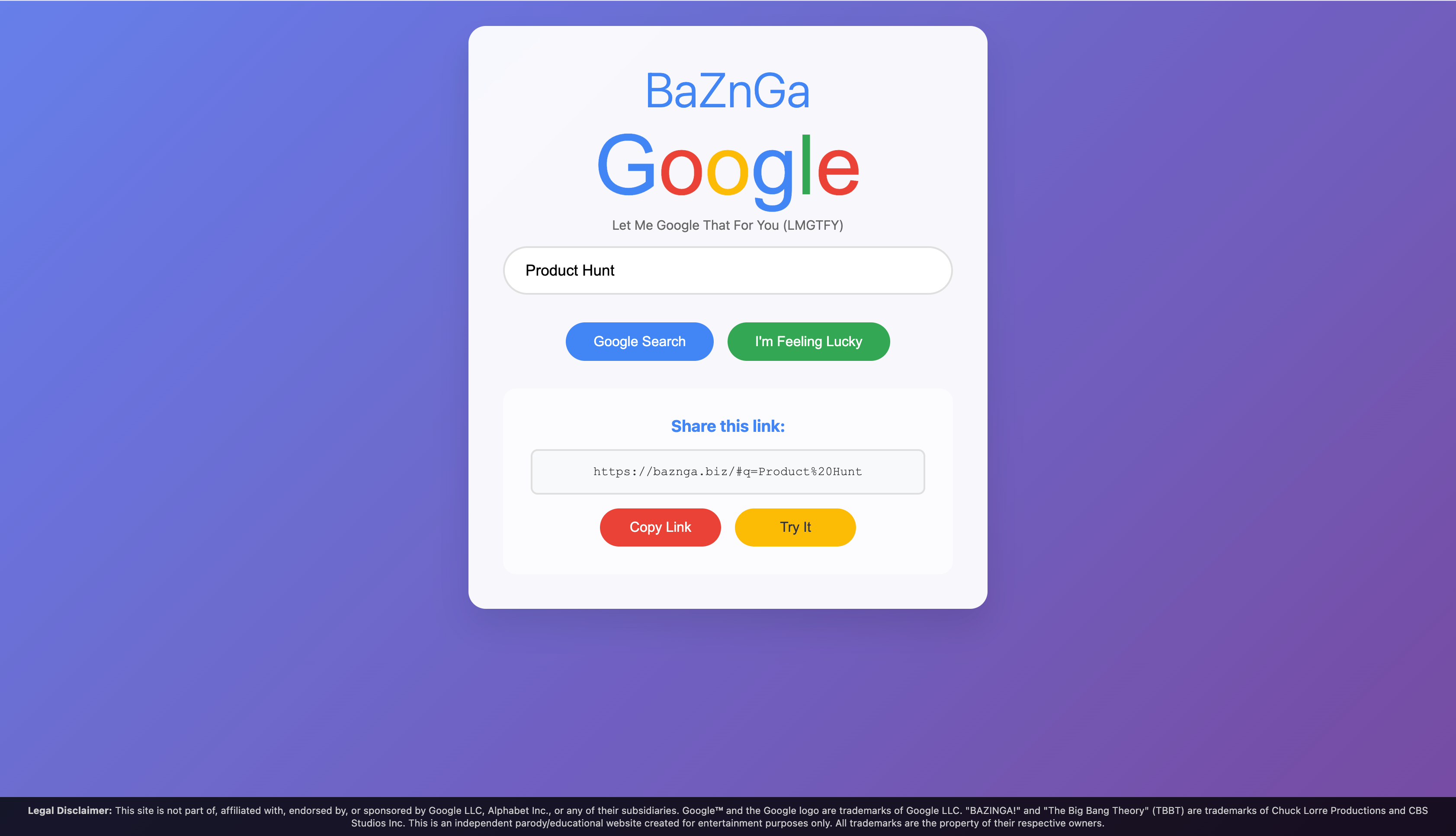 Mídia 2 de Para a festa - Alternativa LMGTFY da privacidade