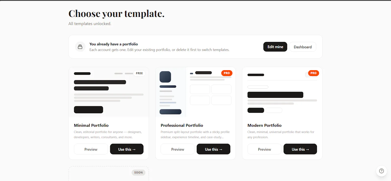 Porfilr screenshot 2
